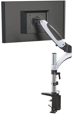 Rear view of this mount with a monitor attached to the head   