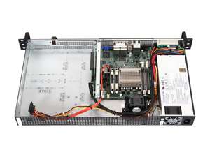 Supermicro SYS-5018A-FTN4 with Its Top Cover Removed, Angled Down