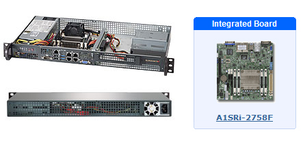 Supermicro SYS-5018A-FTN4 Rackmounts Along with an Image of the Integrated A1SRi-2758F Board