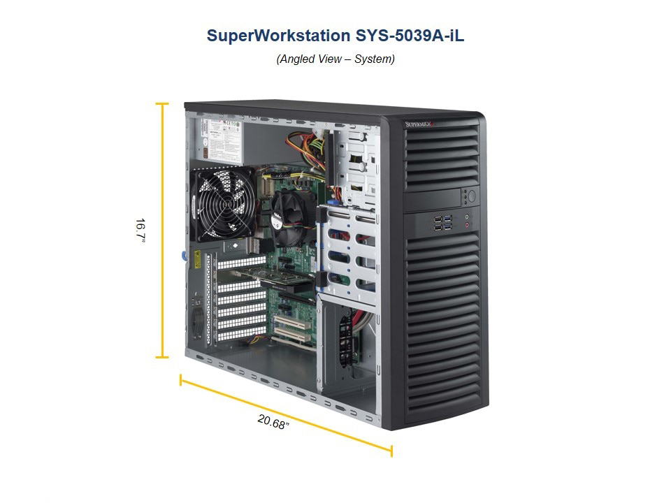 Supermicro Performance Workstation Barebone 5039A-IL, Mid-tower