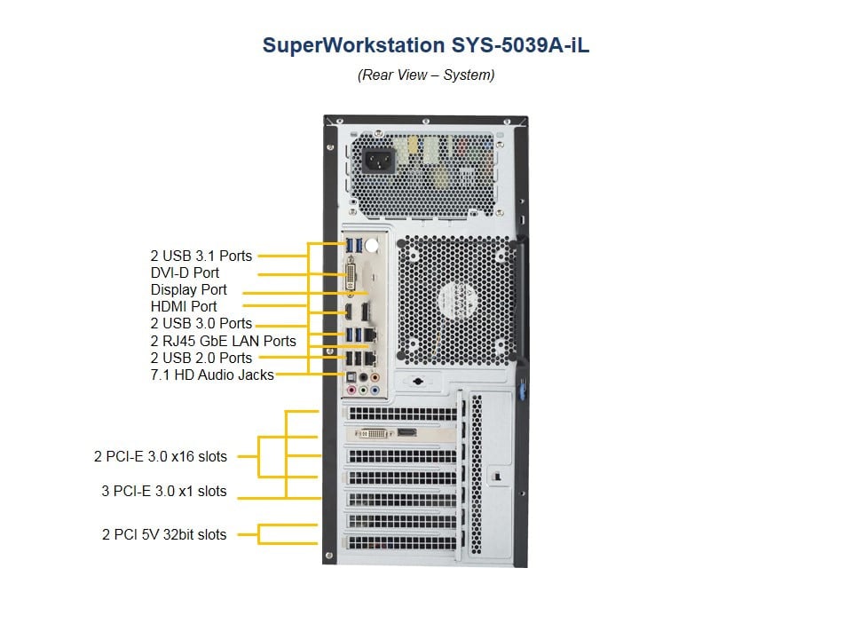 Supermicro Performance Workstation Barebone 5039A-IL, Mid-tower