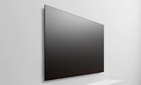 A sony TV sits almost flush against the wall