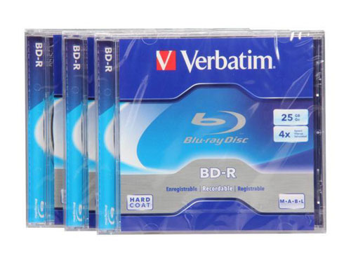 Verbatim 25GB 4X BD-R 3 Packs Jewel Case Disc Model 96928