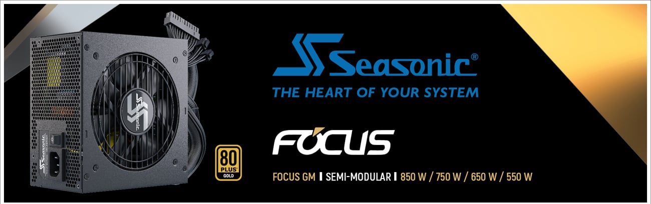 Seasonic FOCUS GM-850, 850W 80+ Gold, Semi-Modular, Fits All ATX