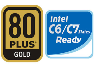 80 PLUS Gold Certified and Intel C6/C7 States Ready
