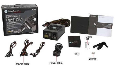 Silverstone Strider ST1500-TI, 80 Plus Titanium 1500W Fully Modular ATX/PS2  Power Supply, SST-ST1500-TI