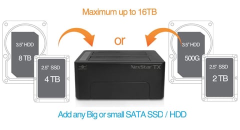 Accept HDD with capacity up to 8TB