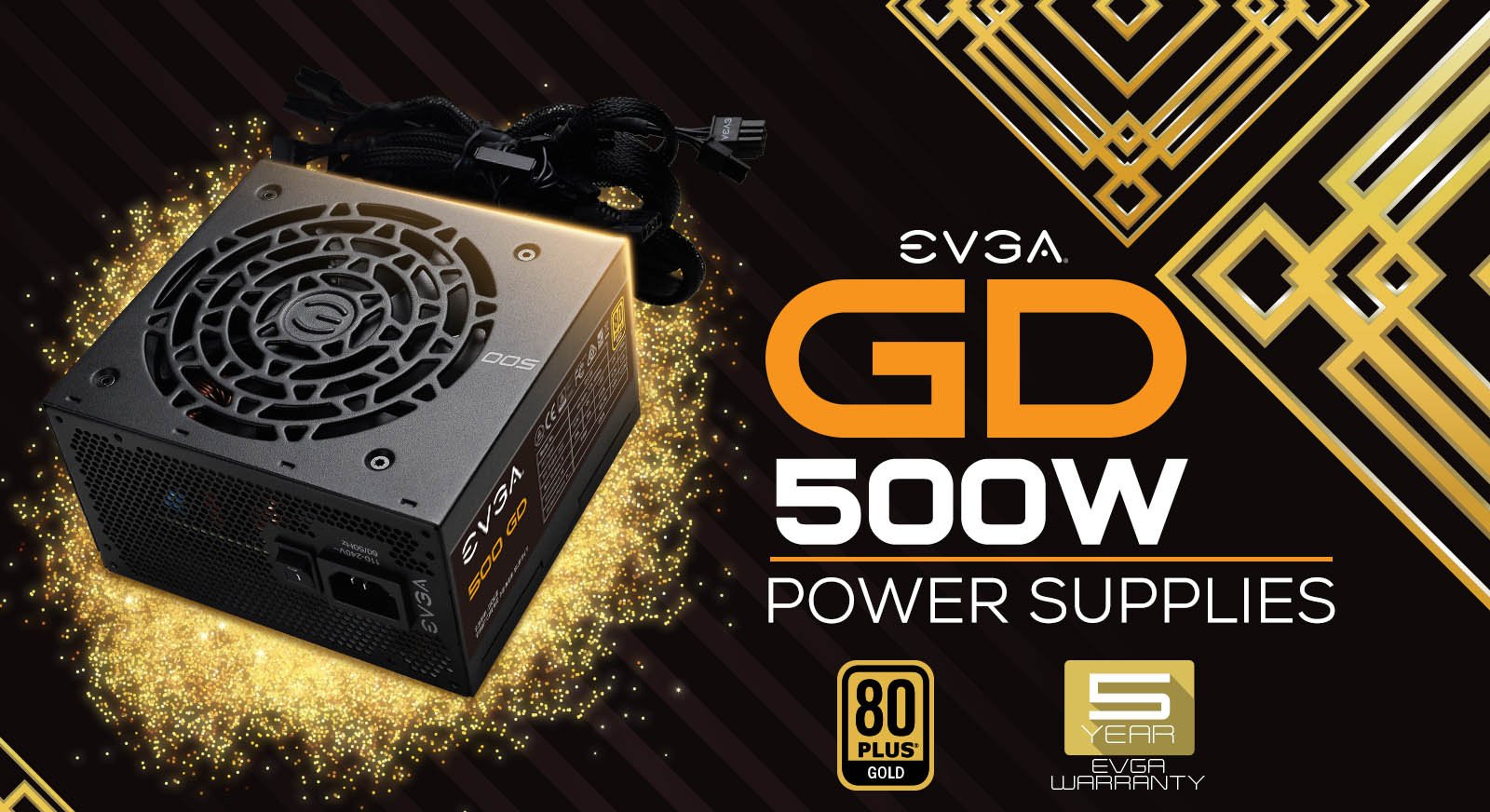 EVGA 100-GD-0500-V1 Power Supply Face forward