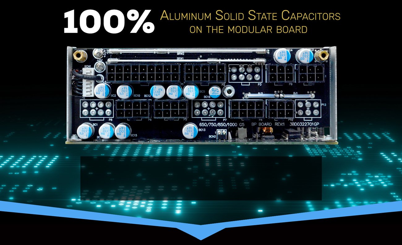 100% Aluminum solid state capacitors on the modular board Demonstration