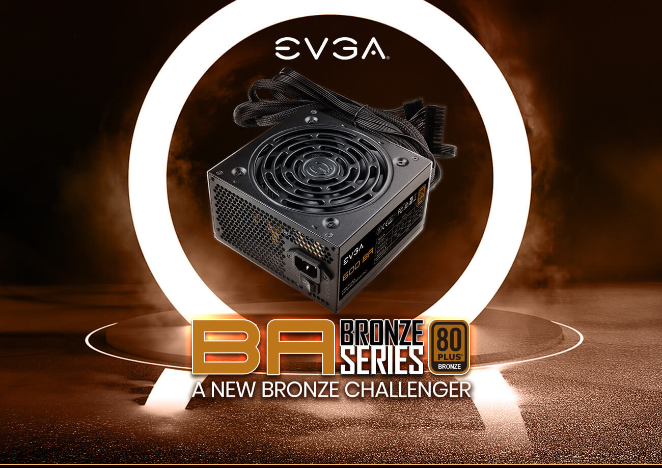 EVGA 500 BA 100-BA-0500-K1 500W Power Supply and EVGA logo