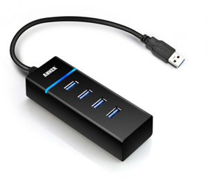 Anker 68ANHUB-02B4A Uspeed Bus-Powered USB 3.0 4-Port Compact Hub with ...