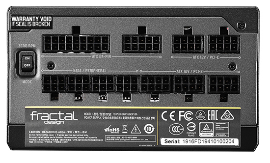 Ports on the Back of the Fractal Design Power Supply