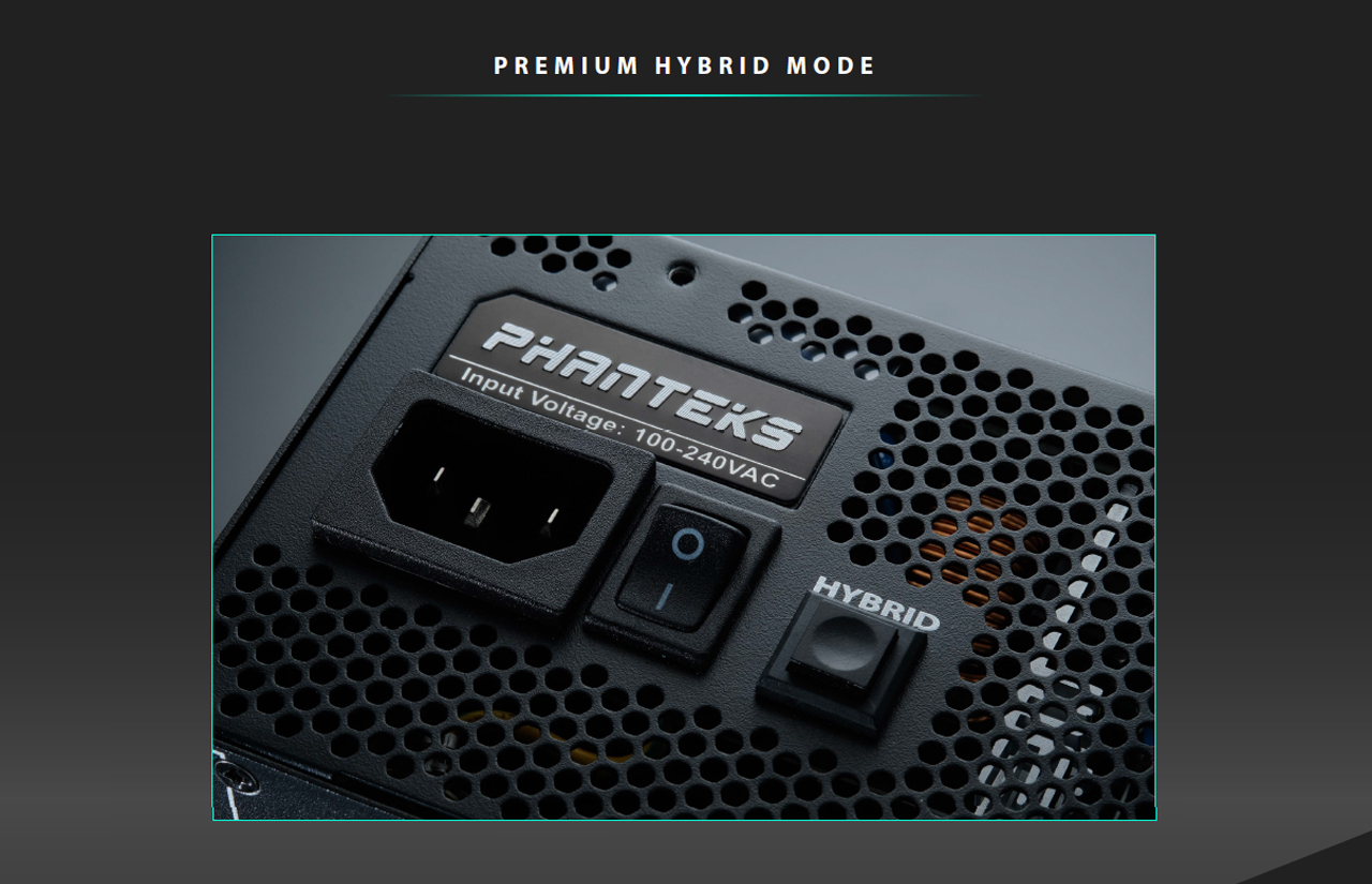 Phanteks AMP Series ATX Power Supply premium hybrid mode show