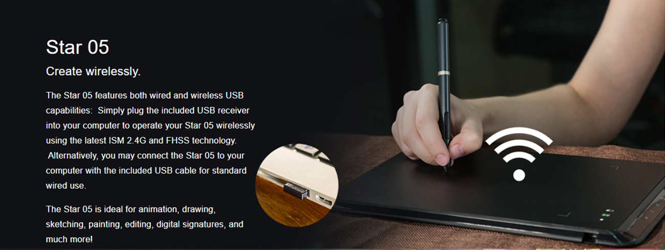 Dongle for Wireless Connection with Pen Tablets