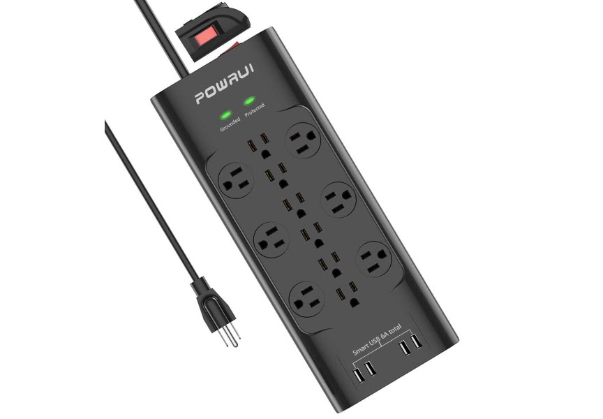 POWRUI Surge Protector(4000 Joules), Power Strip with 12Outlet and 5