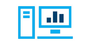 a blue computer icon
