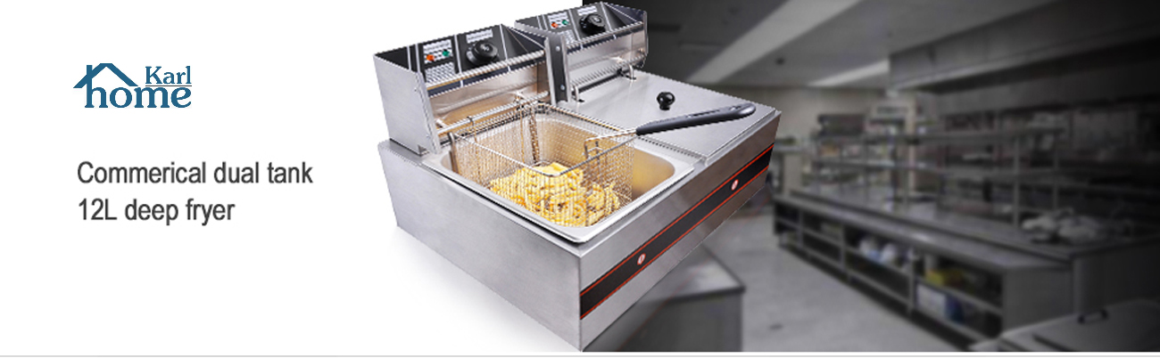 Wechef 2500W 12L Commercial Electric Countertop Stainless Steel Deep Fryer  Basket French Fry Home Kitchen Restaurant