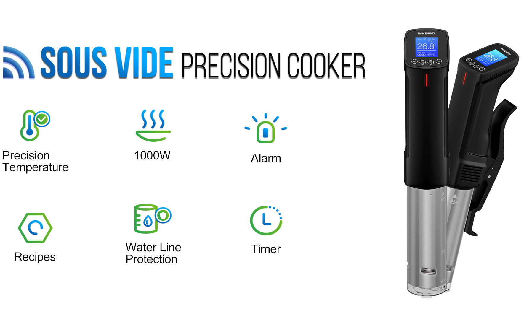 Inkbird Sous Vide Precision Cooker WiFi Culinary Immersion Circulator 1000W App