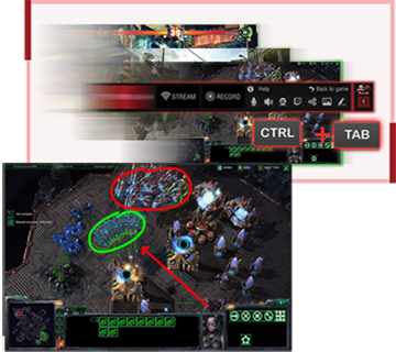 Use Ctrl and Tab in XSplitGamecaster to stream gameplay