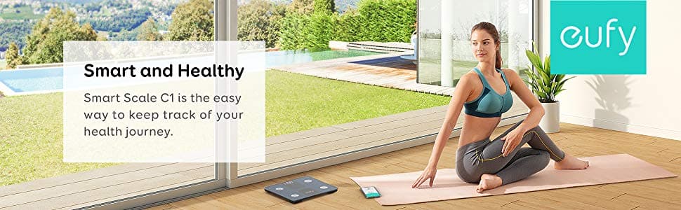 eufy Smart Scale C1 with Bluetooth, Large LED Display, 12 Measurements,  Weight / Body Fat / BMI / Fitness Body Composition Analysis, Auto On/Off,  Auto Zeroing, Tempered Glass Surface, Black, lbs/kg 