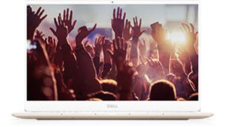 a Dell laptop showing a group of people dancing in a party