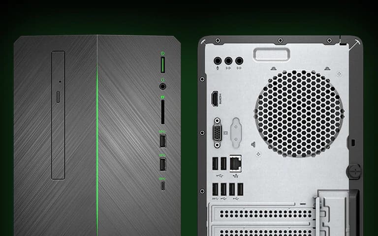 The ports on the front panel and back panel.