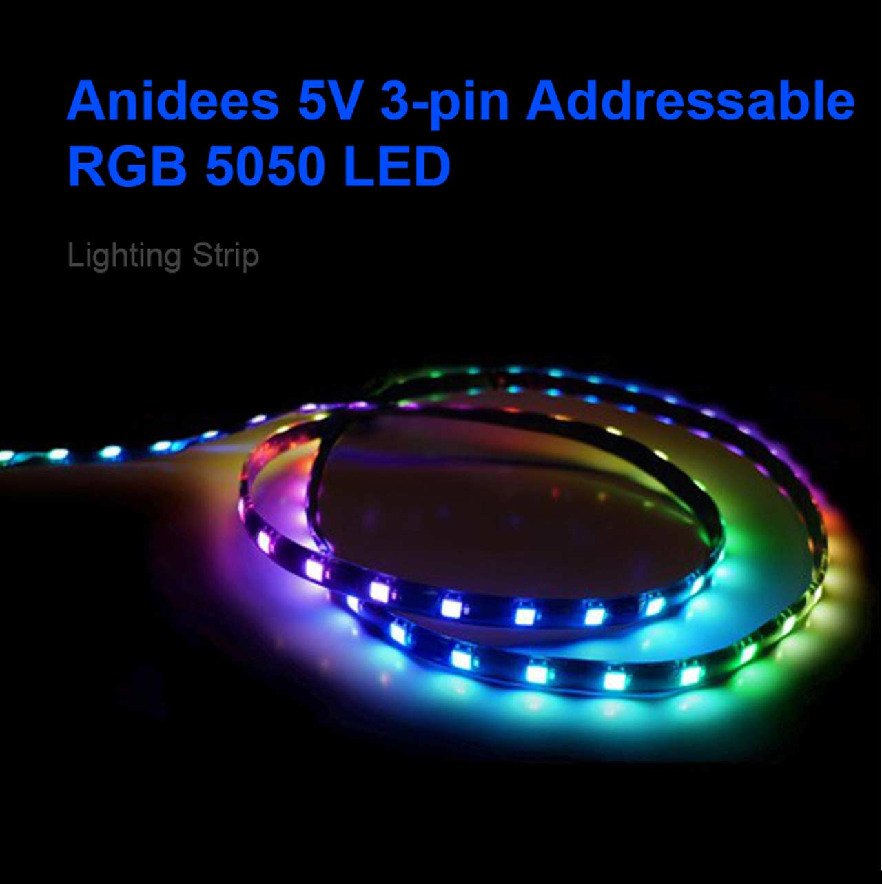 NEON Addressable RGB PC LED Strip, 2x15.7inch WS2812 RGB Rainbow Magnetic  ARGB Strip for 5V 3-pin Aura SYNC, Gigabyte RGB Fusion, MSI Mystic Light