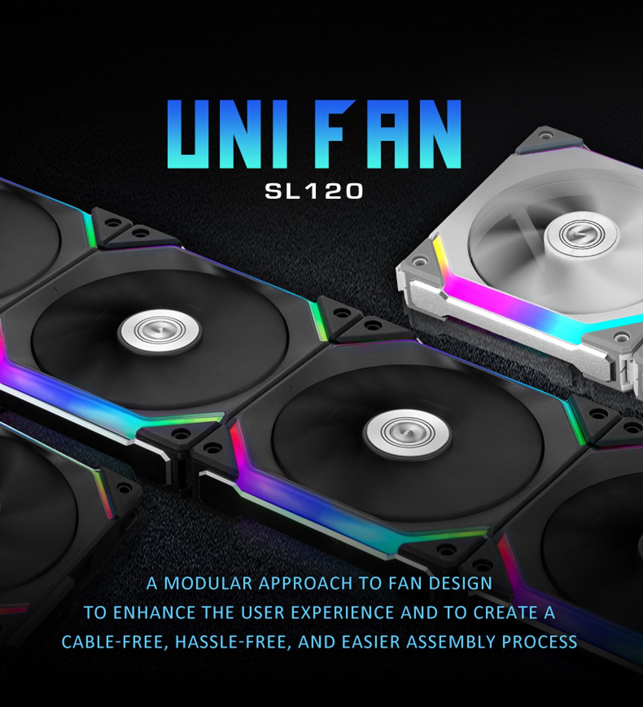 LIAN LI UNI FAN SL120 RGB White 3x 12cm Fan Pack with Controller
