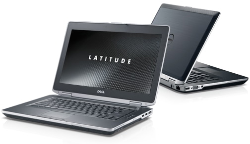 Two dell latitude E6430 desktops, one facing forward while open, and the other facing to the side while open