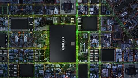 The samsung SSD amongst various circuitry on a board