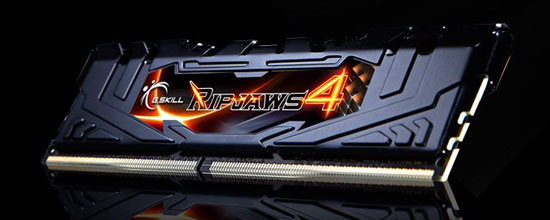 Black G.SKILL Ripjaws 4 Memory Stick Angled to the Left