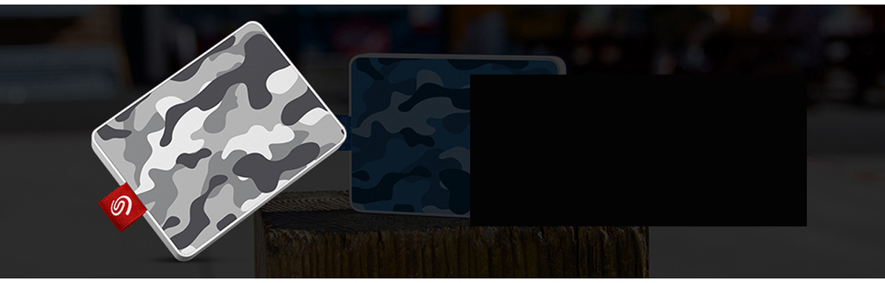 White Seagate One Touch side view