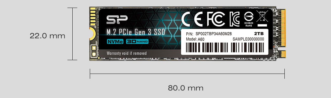Silicon Power 512GB NVMe M.2 2280 PCIe Gen3 x4 SSD