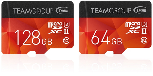 TeamGroup 128GB and 64GB microSD Cards Facing Forward