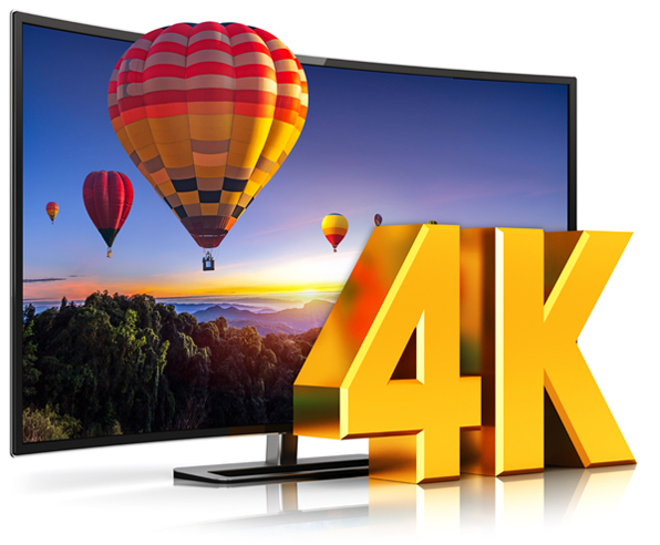 TV side view and 4K icon