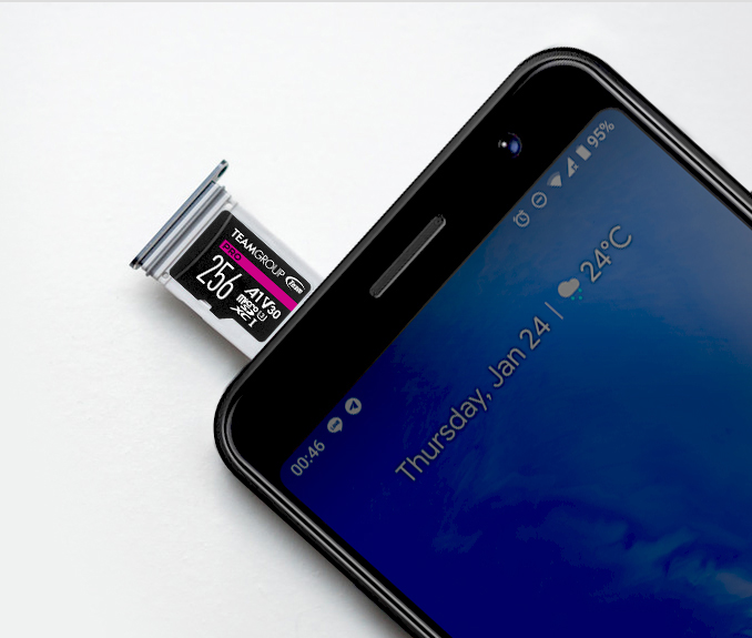 256GB PRO V30 the memory card is installed in the phone