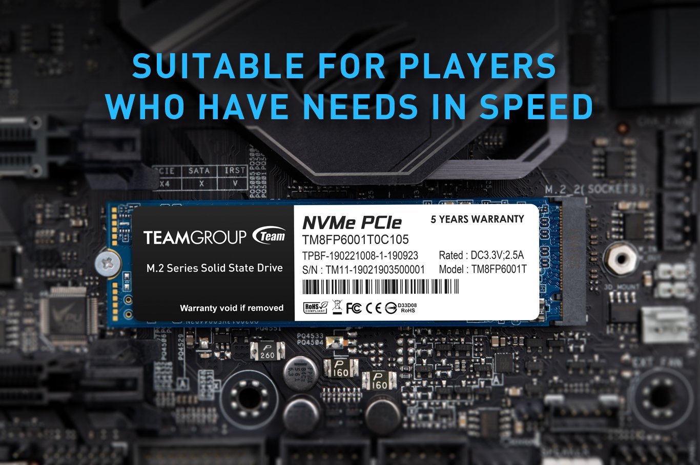 Teamgroup MP33 M.2 PCle SSD Face forward