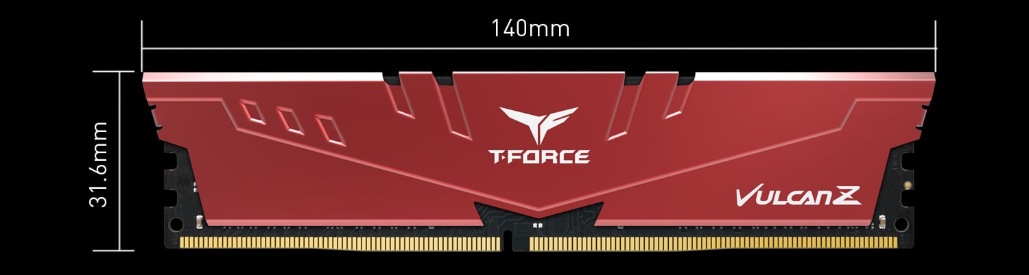 Team T-FORCE VULCAN Z 64GB (2 x 32GB) 288-Pin PC RAM DDR4 3600 (PC4 28800)  Desktop Memory Model TLZRD464G3600HC18JDC01