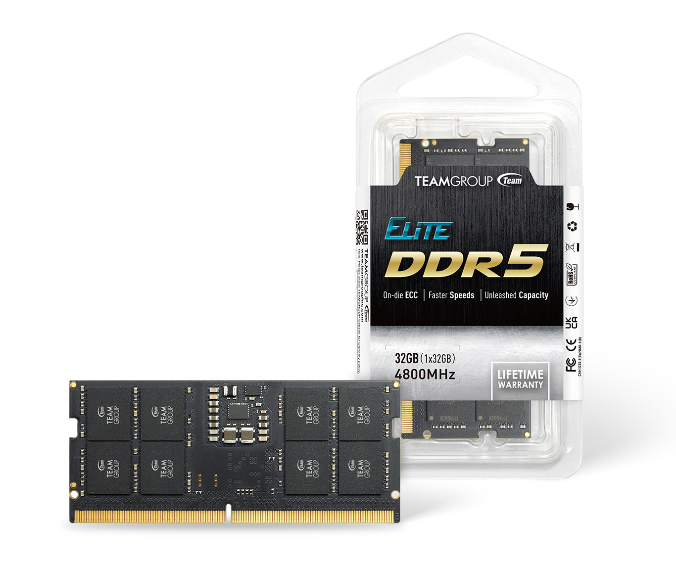 Team Elite 32GB 262-Pin DDR5 SO-DIMM DDR5 4800 (PC4 38400) Laptop 
