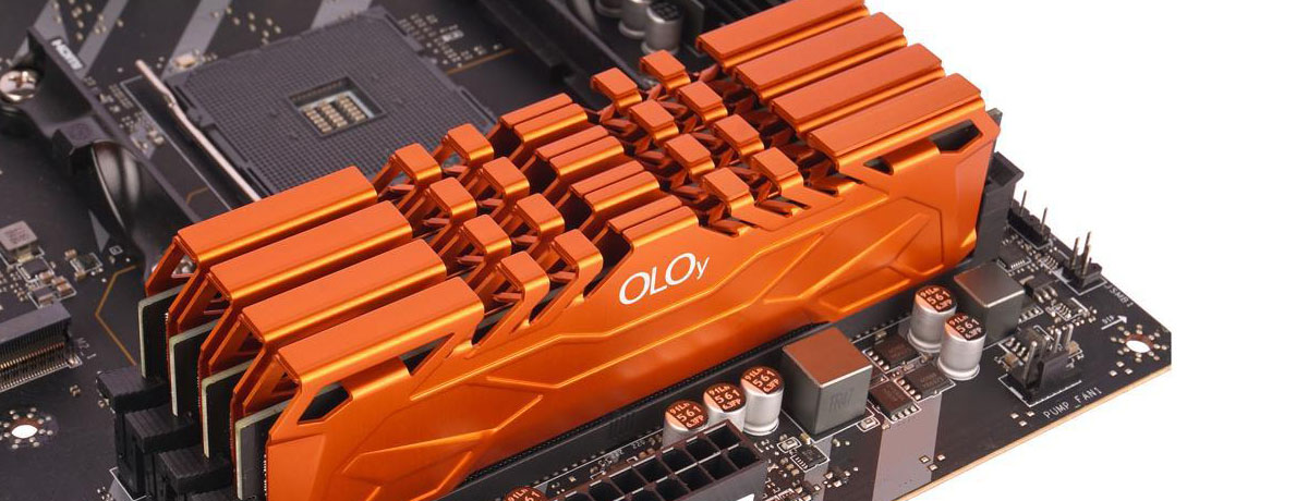 Four memory modules are installed on a motherboard.