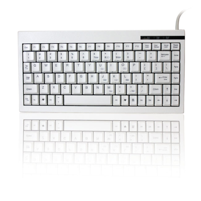 ACK-595PW - Mini Keyboard with Embedded Numeric Keypad (PS/2, White)