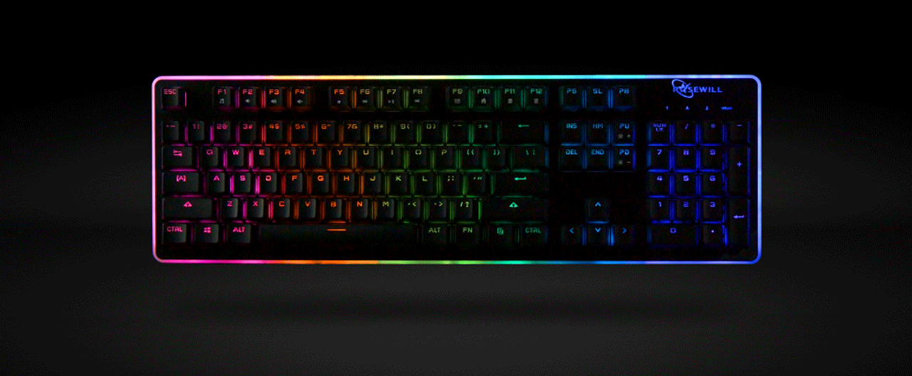 ROSEWILL NEON K51 - Hybrid Mechanical RGB Gaming KeyboardRGB-Lit Components Installed within the 