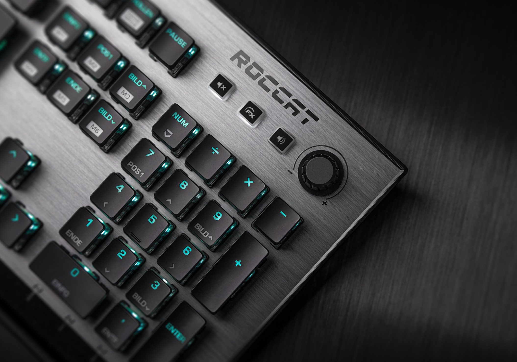 Closeup shot of the numpad area on the ROCCAT Vulcan Mechanical Gaming Keyboard
