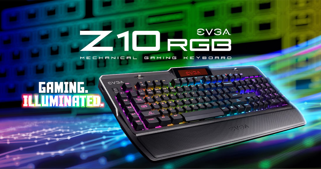 Z10 RGB keyboard in a colorful background