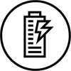 An icon of battery with lighting symbol   