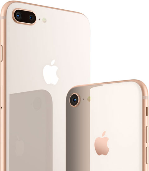  Rear view of iPhone 8 and iPhone 8 Plus  