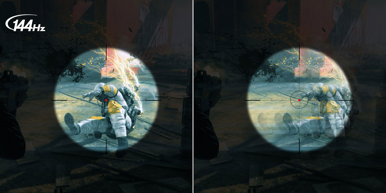  Comparison of game scenes between 144Hz and standard refresh rate  
