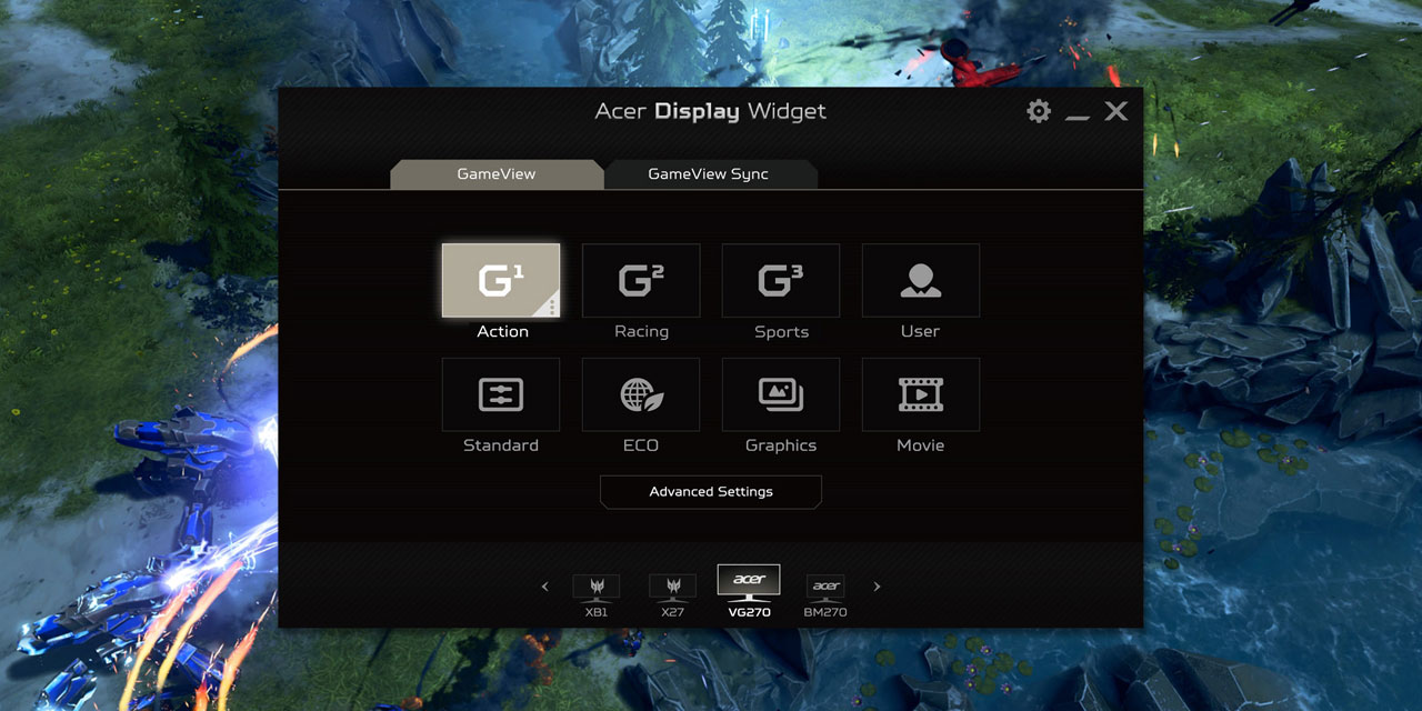  Screenshot of the Display Widget utility  