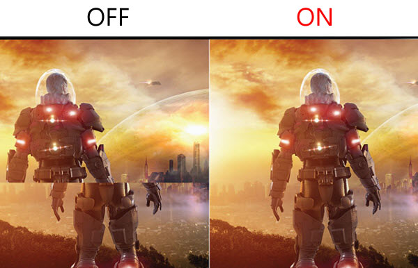 a comparison between FreeSync On and FreeSync Off