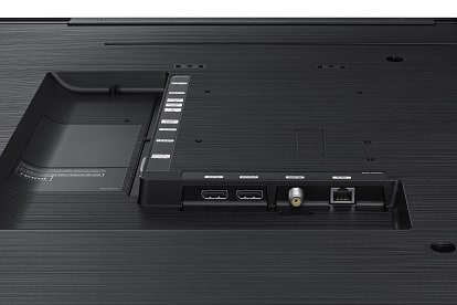 Connectivity ports on the back panel of the samsung display